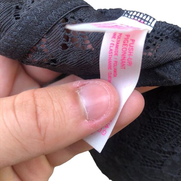 NEVER WORN Pink Push Up Bra Medium Black - Picture 4 of 5